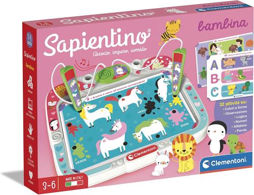 Clementoni - Sapientino Bambina-Banchetto con Schede attività E Penne  Interattive, Gioco Educativo 3 Anni, Elettronico (Versione