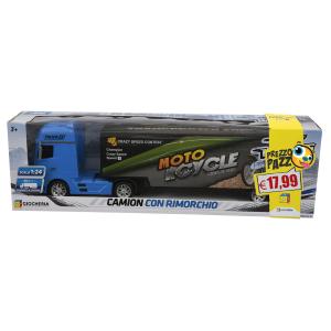 PREZZO PAZZO FAST WHEELS - GRANDE CAMION CON RIMORCHIO 1:24 2 COLORI