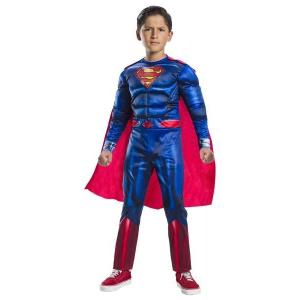 COSTUME SUPERMAN BLACK LINE DELUXE CON MUSCOLI MIS. L 8-10 ANNI USA