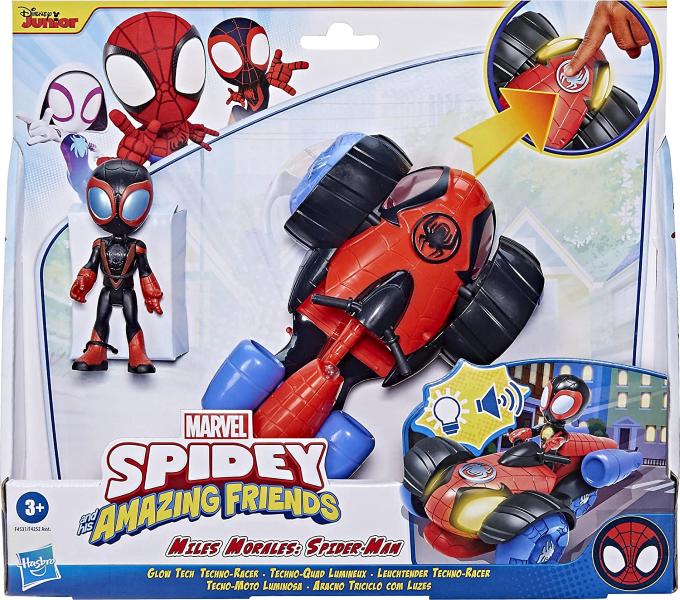 Prodotto: HAS-F4252.F4531 - SPIDEY AMAZING FRIENDS GLOW TECH VEICOLO CON  LUCI E SUONI - MILES MORALES: SPIDERMAN - HASBRO