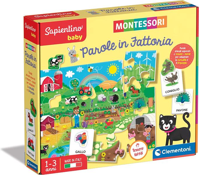 Prodotto: CLE-16413 - SAPIENTINO BABY MONTESSORI PAROLE IN FATTORIA -  CLEMENTONI