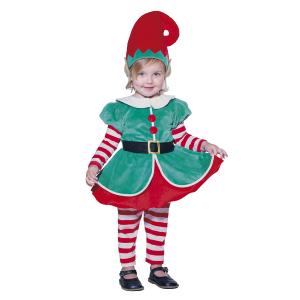 COSTUME BABY ELFETTA ELFO NATALE TAGLIA 2-3 ANNI 