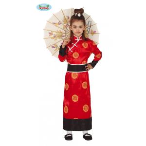 COSTUME KIMONO GIAPPONESE GEISHA ORIENTALE TAGLIA 7-9 ANNI