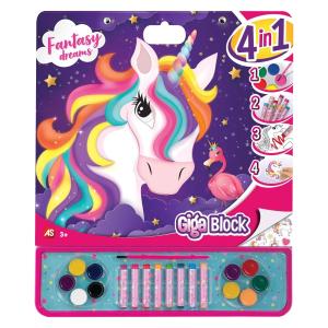 GIGA BLOCK ALBUM DA COLORARE GIGANTE 4 IN 1 UNICORN