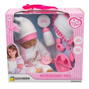 COCCOLE E BACI - BAMBOLA MORBIDINO MIO 40 CM CON SET PAPPA E CUSCINO 