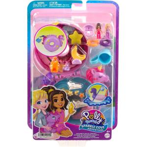 POLLY POCKET COFANETTO CIAMBELLA UNICORNO AVVENTURA SULL'ISOLA DEI CRISTALLI