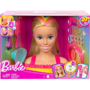 BARBIE COLOR REVEAL STYLING HEAD TESTA DA PETTINARE E TRUCCARE SUPER CHIOMA ARCOBALENO