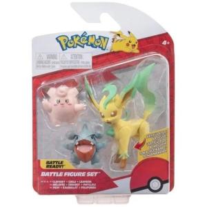 POKEMON BATTLE FIGURE SET 3 PERSONAGGI ASS. 2 - CLEFAIRY, GIBLE, LEAFEON