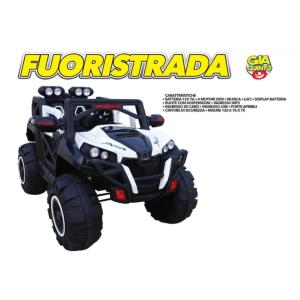 AUTO ELETTRICA FUORISTRADA 4X4: - BATTERIA 12 VOLT 7 AMPERE - 4 MOTORI DA 20W - MUSICA - LUCI A LED 