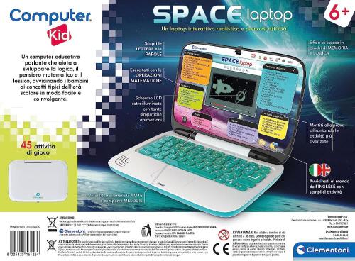 Prodotto: CLE-16426 - COMPUTER KID SPACE LAPTOP 5+ COMPUTER EDUCATIVO  ELETTRONICO PARLANTE - CLEMENTONI