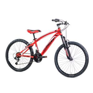 BICICLETTA 24 MTB MOUNTAIN BIKE UOMO MERCURY FORCELLA AMMORTIZZATA CON CAMBIO 21V ROSSO