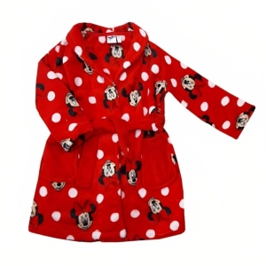 VESTAGLIA CORAL FLEECE IN PILE MINNIE ROSSA MISURA 5 ANNI