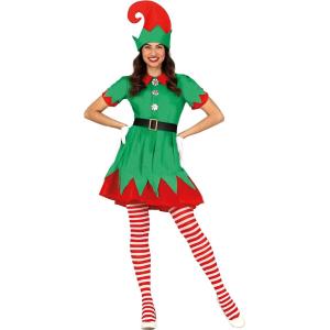 COSTUME ELFO DI BABBO NATALE DONNA ADULTO  42-44 NON INCLUDE CALZE