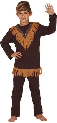 Prodotto: GUI-83580 - COSTUME INDIANO NATIVO AMERICANO PELLEROSSA BAMBINO  TAGLIA 7-9 ANNI - GUIRCA