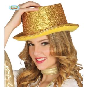 CAPPELLO CILINDRO GLITTER ORO