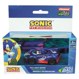 PULL & SPEED MODELLINO SONIC THE HEDGEOGH SCALA 1:43 SONIC BLU CON STELLE BIANCHE