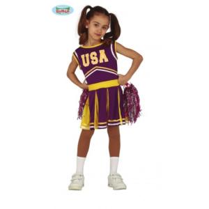 COSTUME CHEERLEADER TAGLIA POM POM BAMBINA MIS. 10-12 ANNI