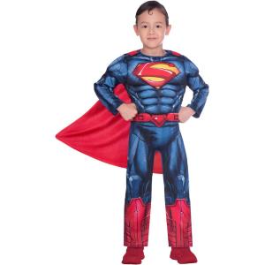 COSTUME SUPERMAN IN SCATOLA TAGLIA 6-8 ANNI CON MUSCOLI