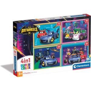 PUZZLE 4 IN 1 BATWHEELS BATMAN