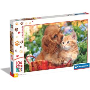 PUZZLE 104 PZ SUPERCOLOR CUTE FRIENDS CANE E GATTO