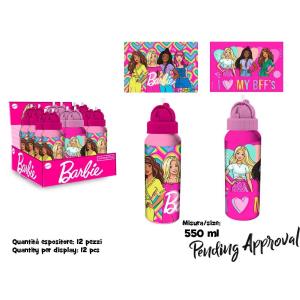 BORRACCIA BOTTIGLIA ALLUMINIO CON CANNUCCIA 550 ML BARBIE