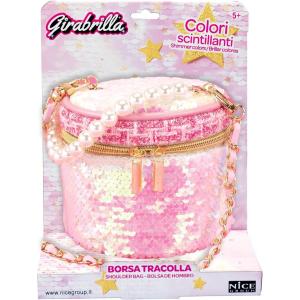 GIRABRILLA BAG BAULETTO BORSA A TRACOLLA A FORMA DI CILINDRO CON PAILLETTES