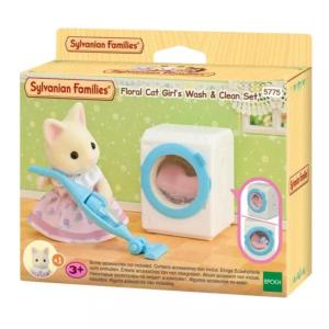 SYLVANIAN FAMILIES - SET LAVA & PULISCI DI BEBÈ GATTO FLORA