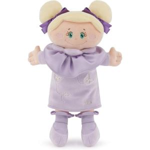 PELUCHE BAMBOLA DI PEZZA - CAPELLI BIONDI E VESTITO ROSA