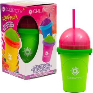 CHILLFACTOR FRUITASTIC SLUSHY MAKER GRANITA ISTANTANEA CON BICCHIERE VERDE E TAPPO ROSA