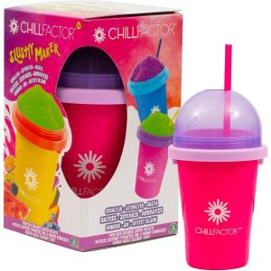 CHILLFACTOR FRUITASTIC SLUSHY MAKER GRANITA ISTANTANEA CON BICCHIERE ROSA CHIARO E TAPPO VIOLA