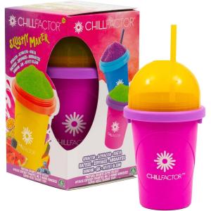 CHILLFACTOR FRUITASTIC SLUSHY MAKER GRANITA ISTANTANEA CON BICCHIERE ROSA E TAPPO GIALLO