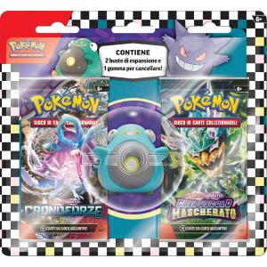 CARTE POKEMON - CONFEZIONE CON GOMMA DA CANCELLARE BELLIBOT E 2 BUSTINE ESPANSIONE