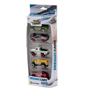 FAST WHEELS - CONFEZIONE 5 AUTO DIECAST DREAM CARS