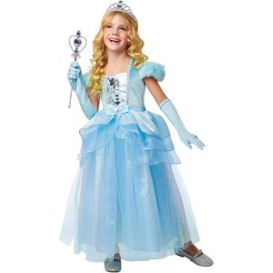 COSTUME BLUE PRINCIPESSA BAMBINA MISURA 7-8 ANNI CENERENTOLA