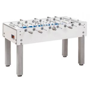 CALCETTO CALCIO BALILLA G-500 PURE WHITE PURE ASTE RIENTRANTI PIANO GIOCO IN VETRO LUCIDO 