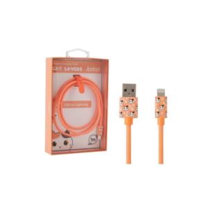 CAVO USB - LIGHTNING ORANGE CAT IPHONE GATTO ARANCIONE