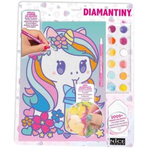 DIAMANTINY BLISTER KAWAII UNICORNO CON FIORI MULTICOLORE