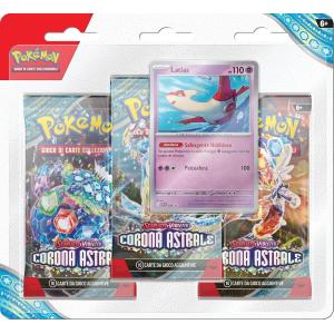 CARTE POKEMON - BLISTER 3 BUSTINE + 1 CARTA LATIAS SCARLATTO E VIOLETTO CORONA ASTRALE