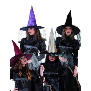 CAPPELLO STREGA CON VELO WITCHVILLE COL ASS