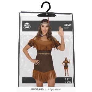 COSTUME NATIVA AMERICANA INDIANA ADULTA TAGLIA 38-40 (M)