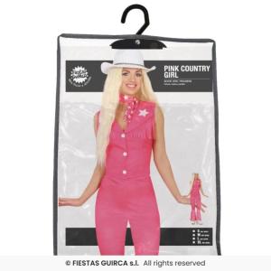 COSTUME RAGAZZA COUNTRY ROSA ADULTA TAGLIA 38-40 (M)