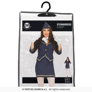 COSTUME HOSTESS DI VOLO ADULTA TAGLIA 38-40