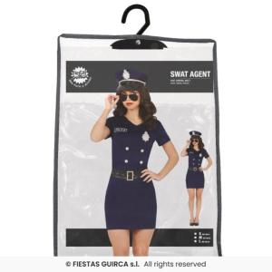 COSTUME AGENTE SWAT ADULTA TAGLIA 36-38 (S)