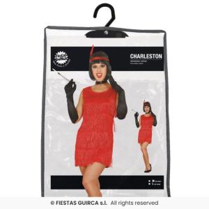 COSTUME CHARLESTON ROSSO ADULTA TAGLIA 36-38 (S)