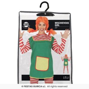 COSTUME PIPPI CALZELUNGHE MONELLA ADULTA TAGLIA M