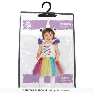 COSTUME BABY UNICORNO BAMBINA TAGLIA 2-3 ANNI