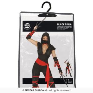 COSTUME NINJA GUERRIERA DONNA ADULTA TAGLIA XS-S