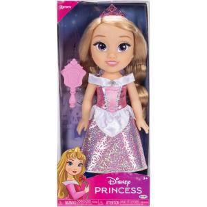 DISNEY PRINCESS - BAMBOLA GRANDE AURORA 35 CM TODDLER BELLA ADDORMENTATA CON PETTINE ROSA