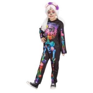 COSTUME CATRINA FIORI FELICI BAMBINA MISURA 3-4 ANNI