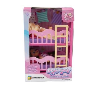 PRINCY BELLA - MINI DOLL 2 BAMBOLINE CON LETTO A CASTELLO